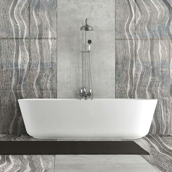Roxwell Cambria Quartz Bathroom Wall with Tub