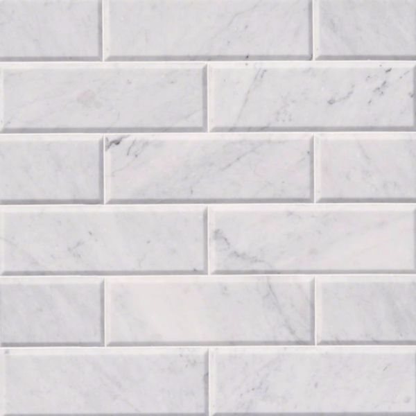 Arabescato Carrara 4×12 Honed And Big Beveled