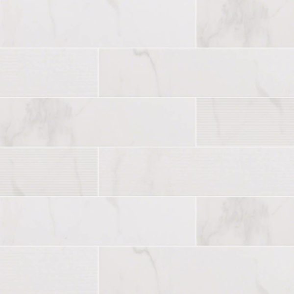 Classique White Calacatta Subway Tile 4×16