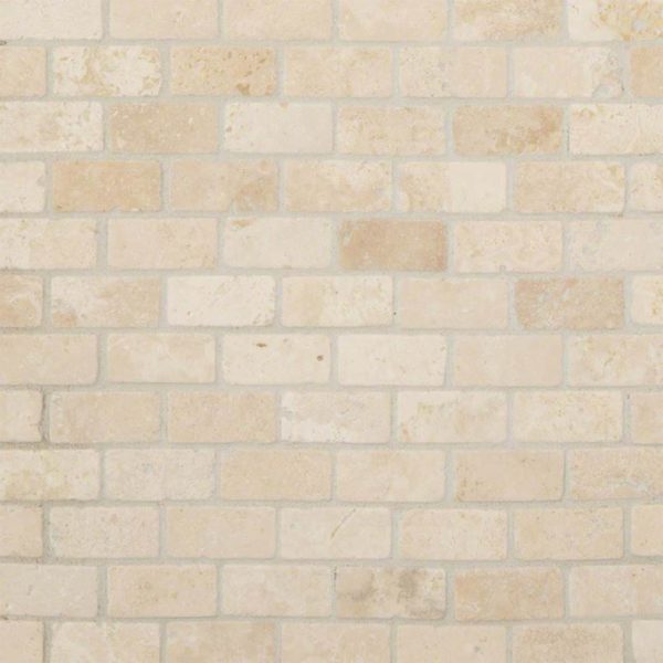 Durango Cream 1×2 Tumbled In 12×12 Mesh