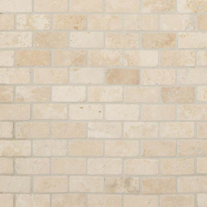 Durango Cream 1×2 Tumbled In 12×12 Mesh