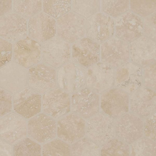 Durango Cream 2inch Hexagon Honed And Filled