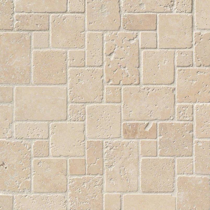Durango Cream Mini Versailles Tumbled In 12×12 Mesh