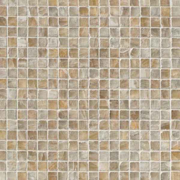 Giallo Crystal Onyx 5/8 X 5/8 Polished In 12×12 Mesh