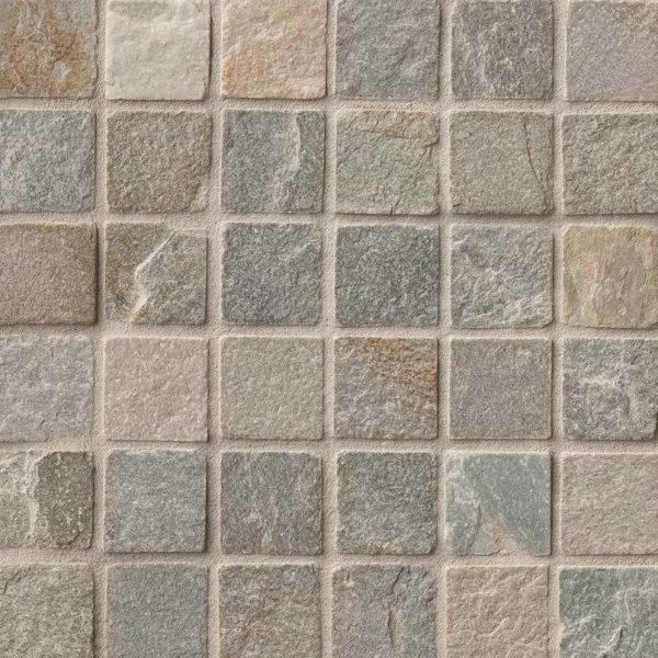 Golden White Quartzite 2×2 Tumbled In 12×12 Mesh
