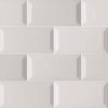Gray Glossy Subway Tile Beveled 3×6
