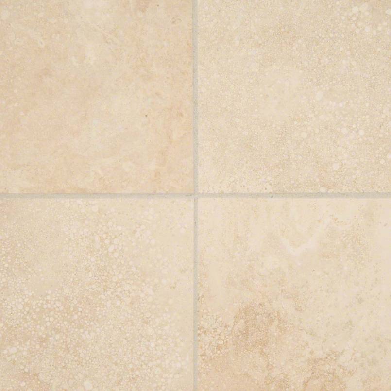 Ivory Travertine 6×6 Honed And Beveled Tile