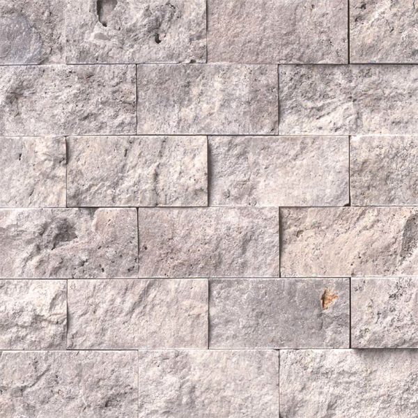 Silver Travertine 2×4 Split Face