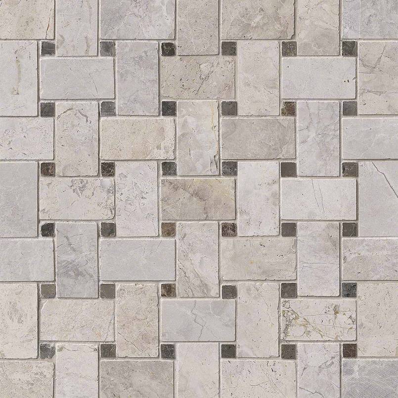Tundra Gray Basketweave Pattern Polished