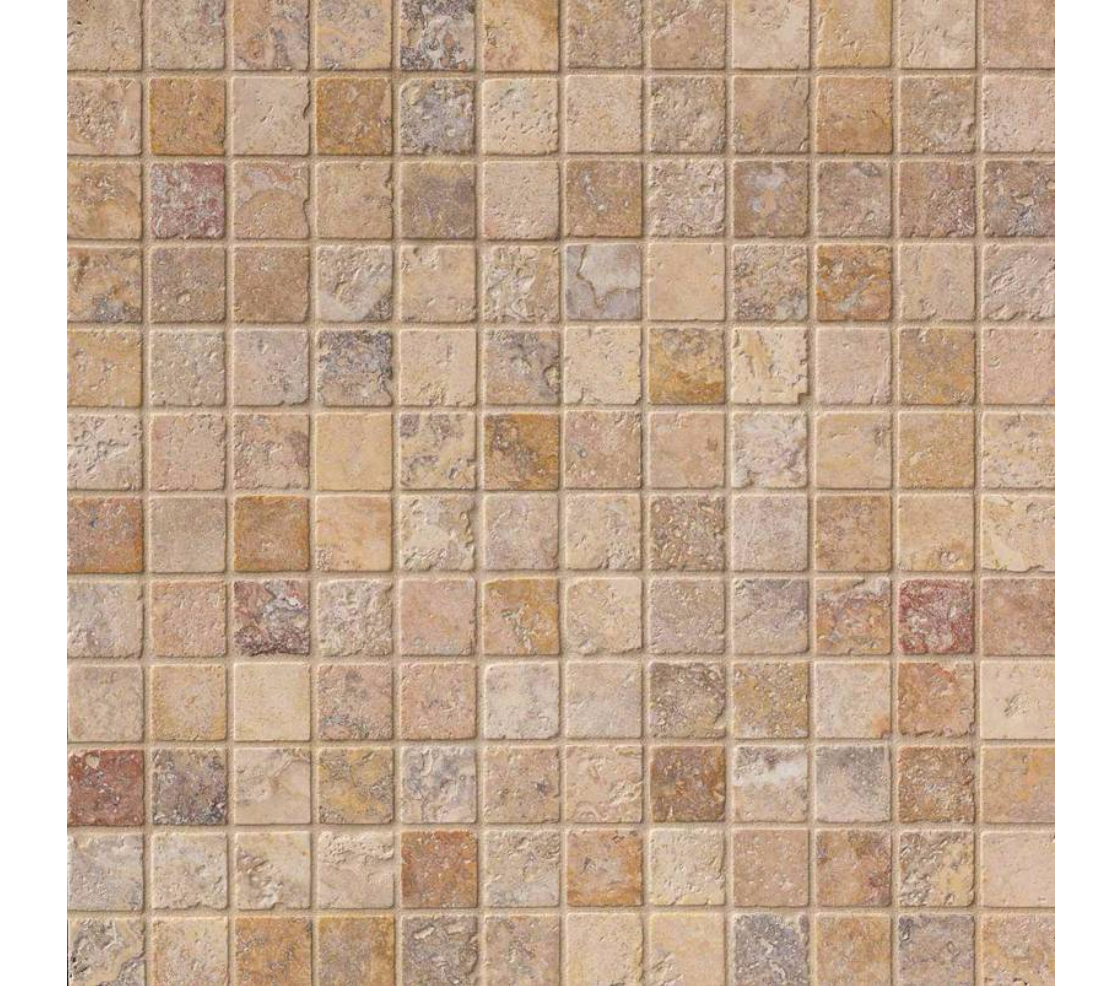 Tuscany Scabas 2×2 Tumbled In 12×12 Mesh