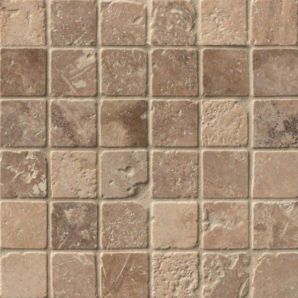 Tuscany Walnut 2×2 Tumbled In 12×12 Mesh