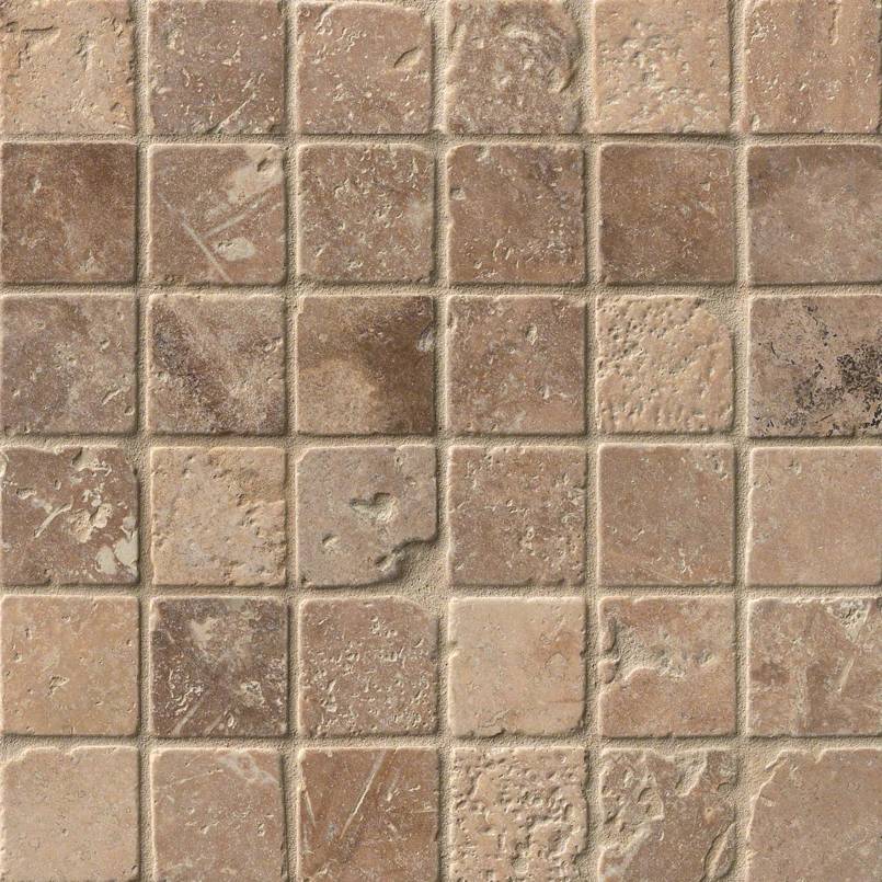 Tuscany Walnut 2×2 Tumbled In 12×12 Mesh