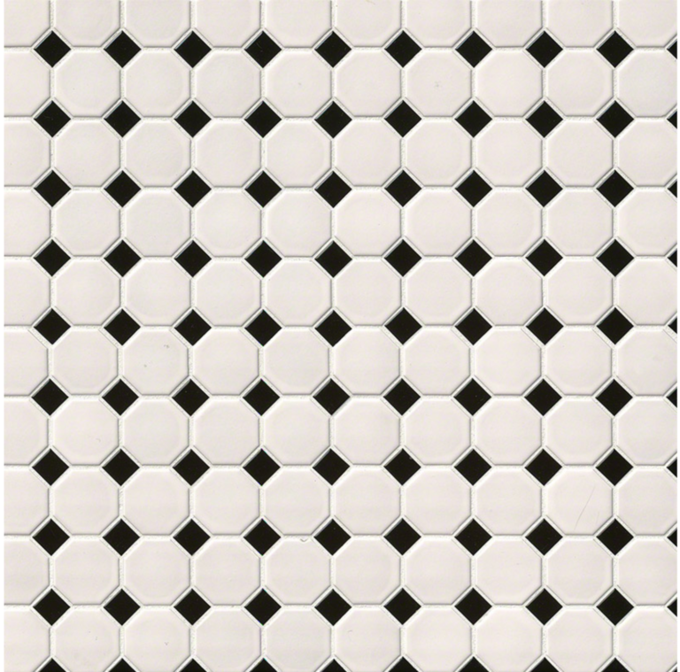 White And Black Matte Octagon