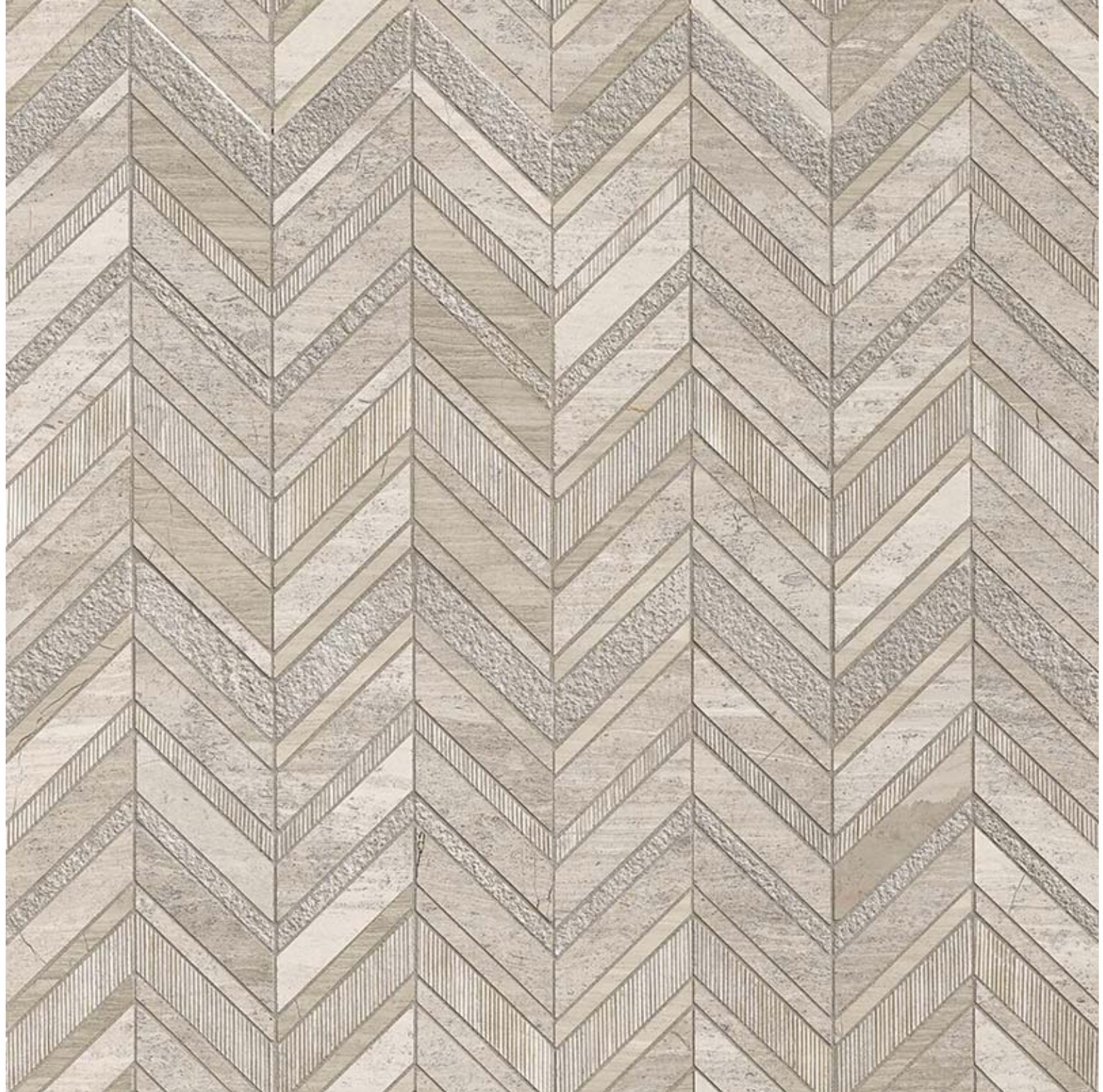 White Quarry Chevron Pattern