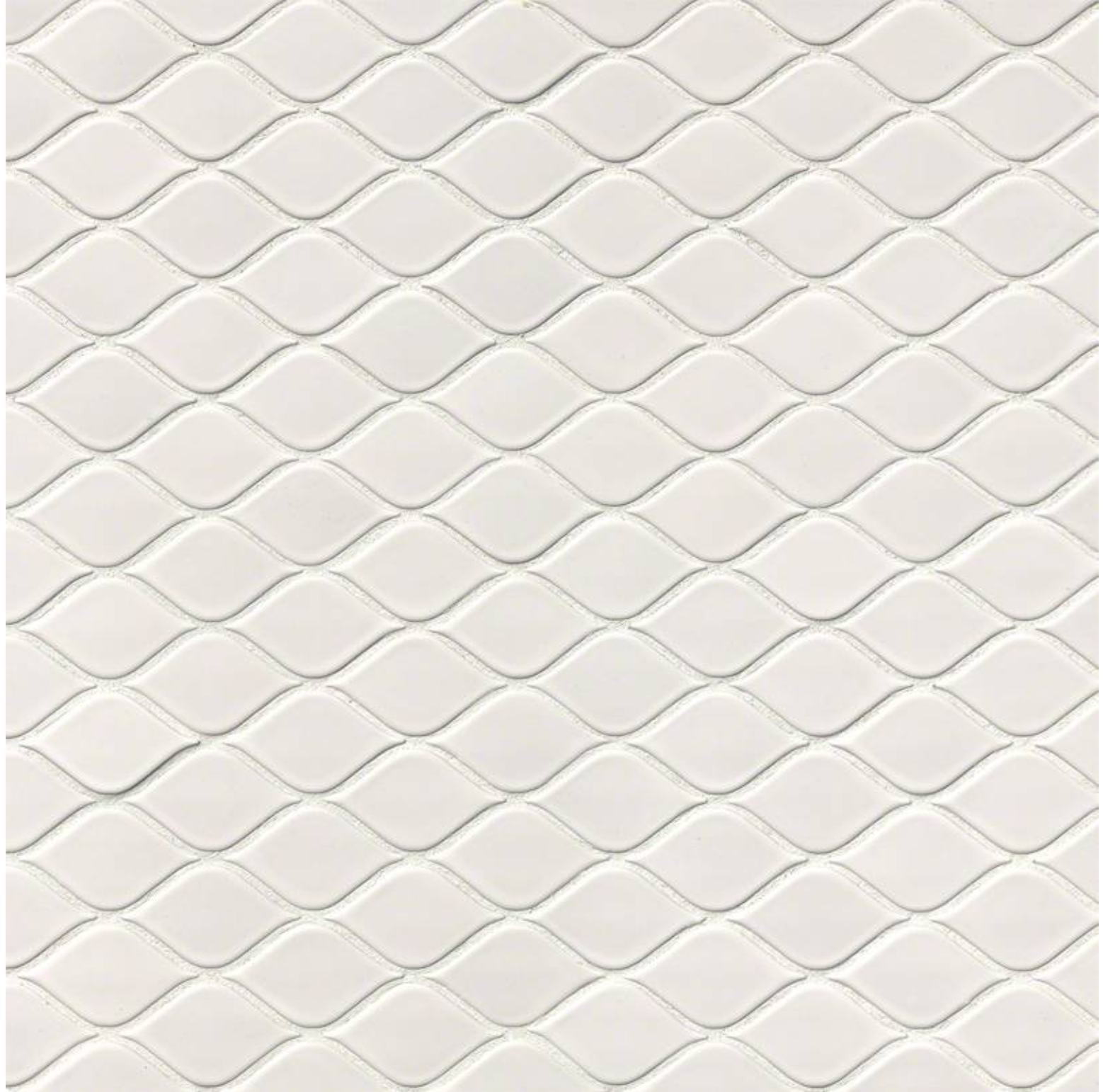 White Tear Drop Glossy Mosaic