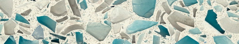 Floating Blue Vetrazzo Slab
