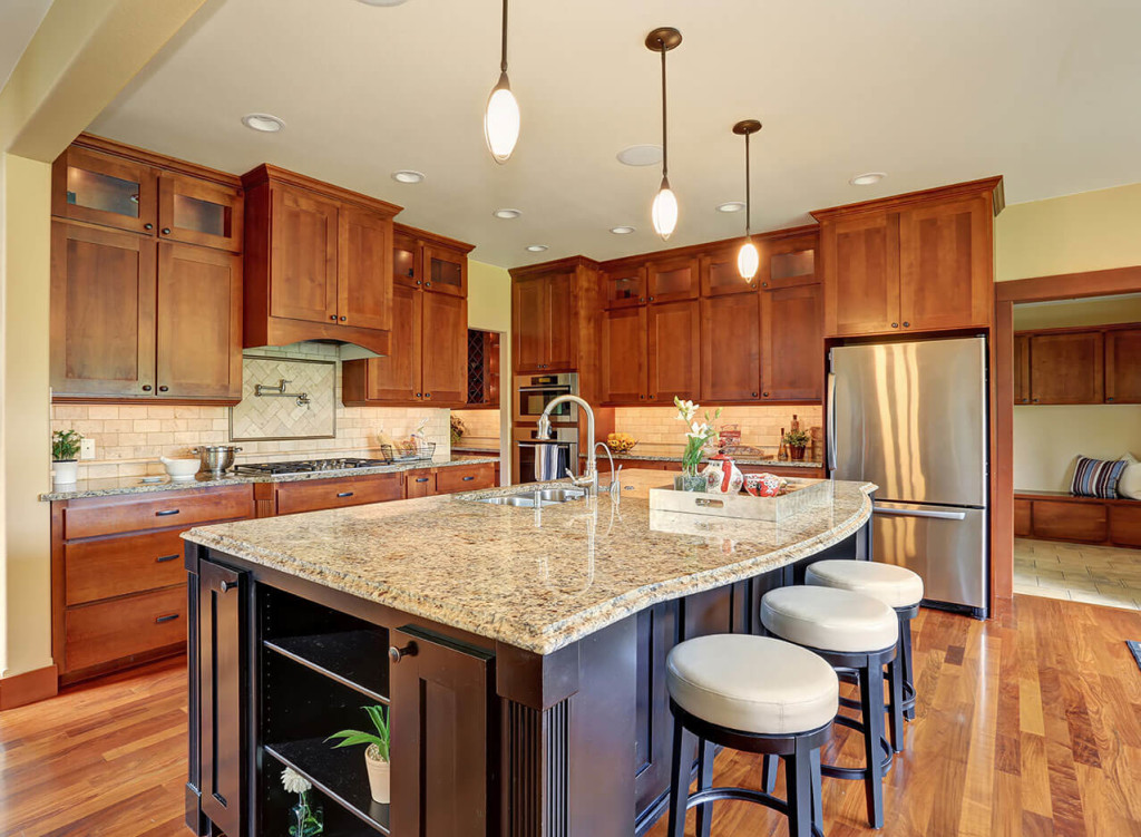 New Venetian Gold Granite Kitchen Island