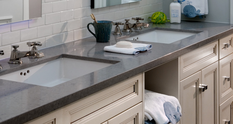 Pebble Caesarstone Quartz Bathroom
