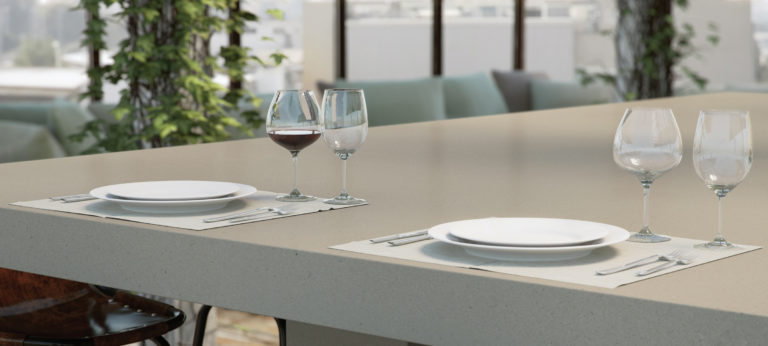 Raw Concrete Caesarstone Quartz Table