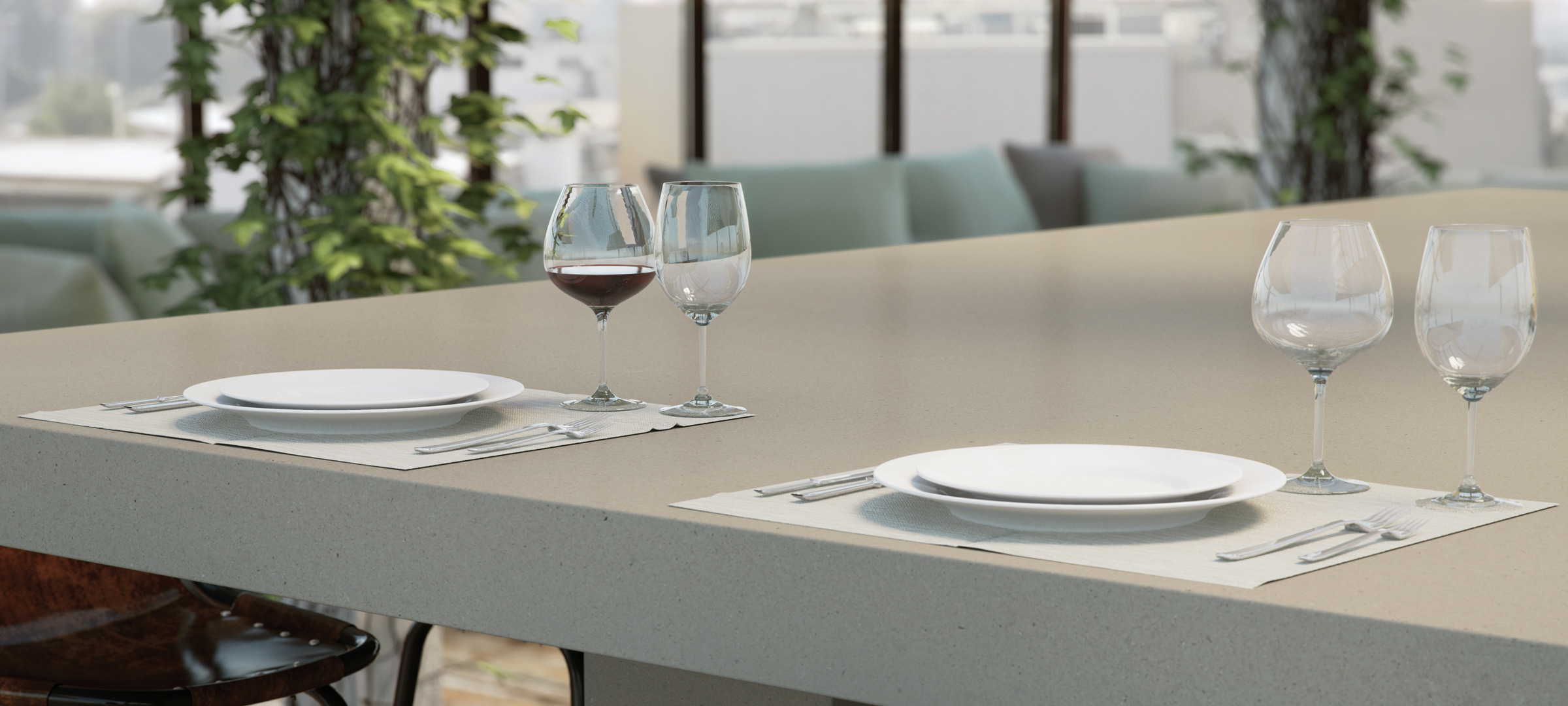 Raw Concrete Caesarstone Quartz Table