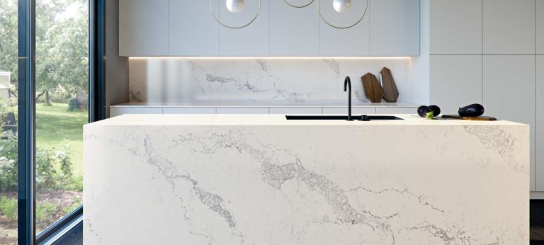 Statuario Maximus Caesarstone Quartz Kitchen Island