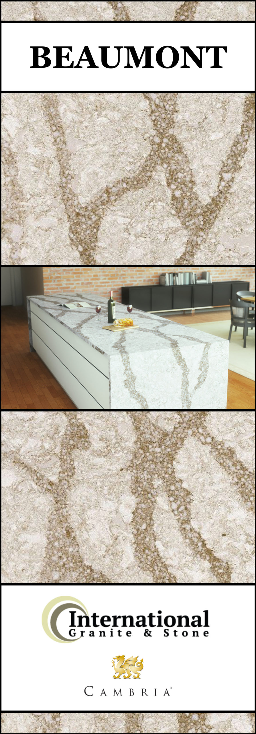 Beaumont Cambria Quartz Full Slab Pin