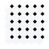 Daltile Octagon & Dot 6501 21 Matte White Black Dot