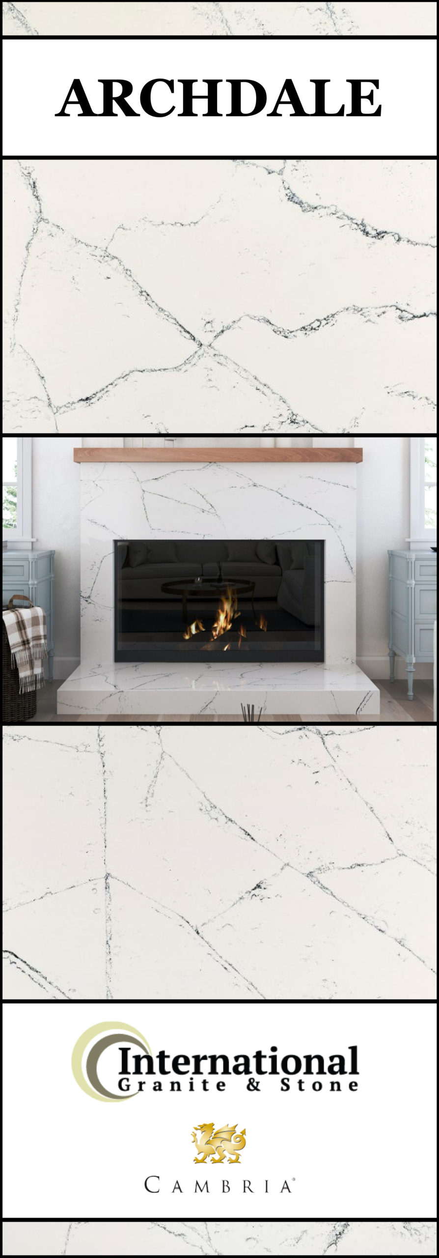 Archdale Cambria Quartz Full Slab Pin