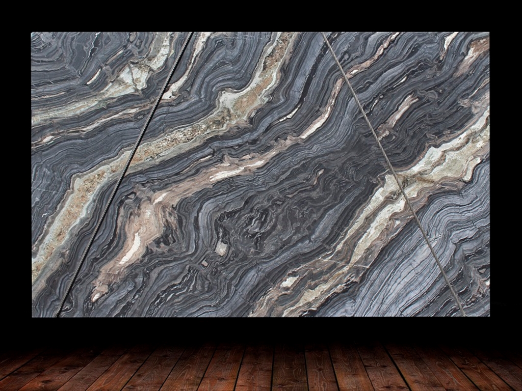 SILVER BROWN WAVE MARBLE