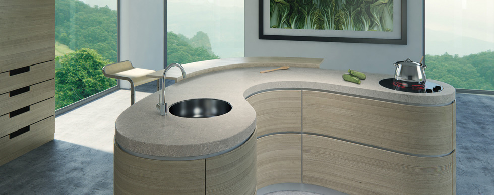 Bianco Drift Caesarstone Quartz Kitchen
