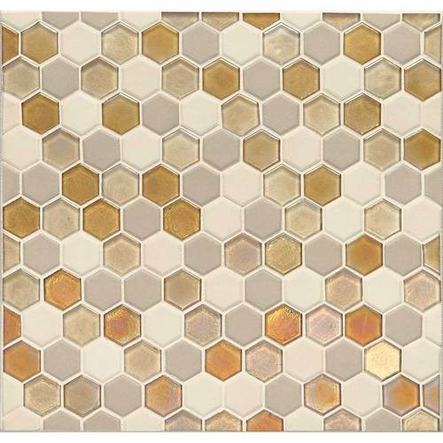 DALTILE COASTAL KEYSTONES ISLAND HARVEST HEXAGON MOSAIC CK91-7640