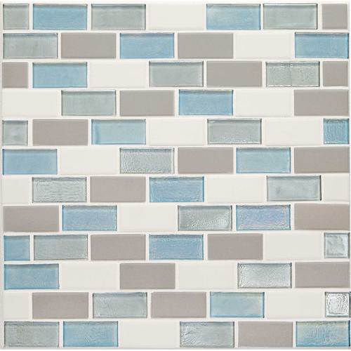 DALTILE COASTAL KEYSTONES MEDITERRANEAN MIST 2 X 1 BRICK-JOINT MOSAIC CK92-7633
