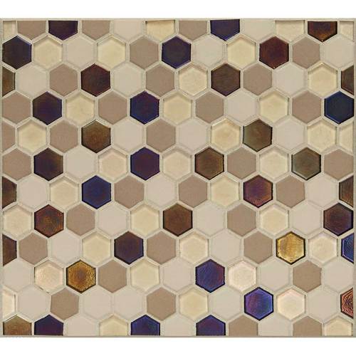 DALTILE COASTAL KEYSTONES SUNSET COVE HEXAGON MOSAIC CK89-7638