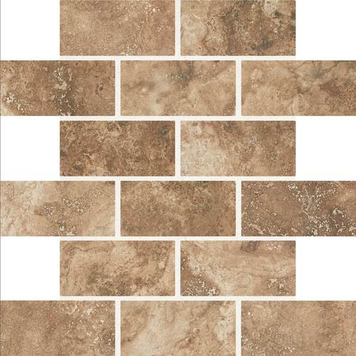 DALTILE ESTA VILLA COTTAGE BROWN 2 X 4 MOSAIC EV99-6515