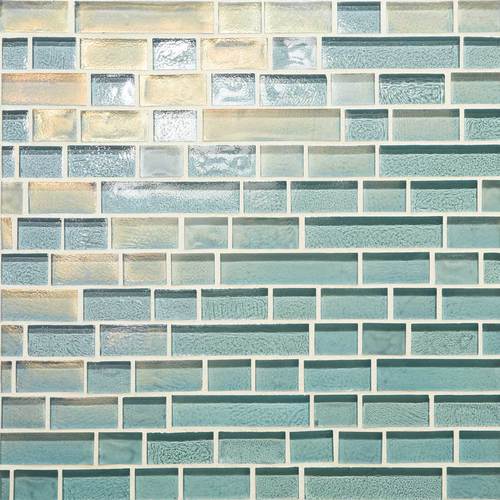 DALTILE GLASS HORIZONS SKY BLUE RANDOM LINEAR MOSAIC