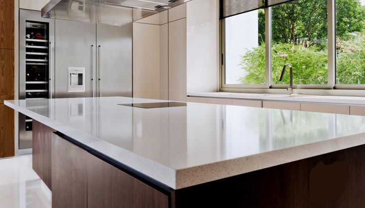 Ice Snow Caesarstone Quartz Kitchen