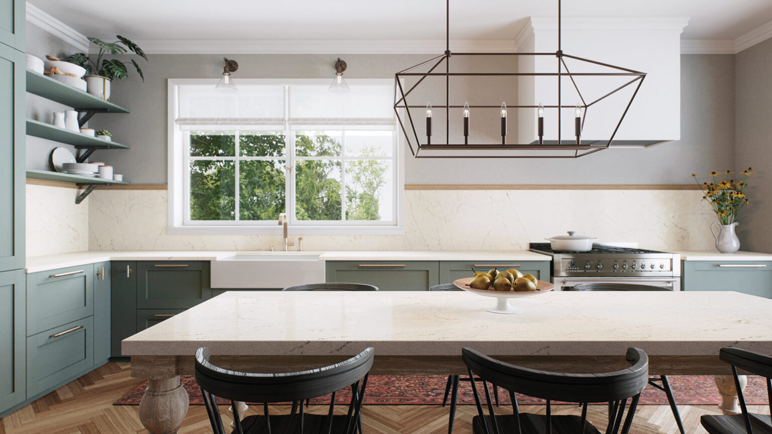 Aterra Blanca Caesarstone Quartz Kitchen Countertops