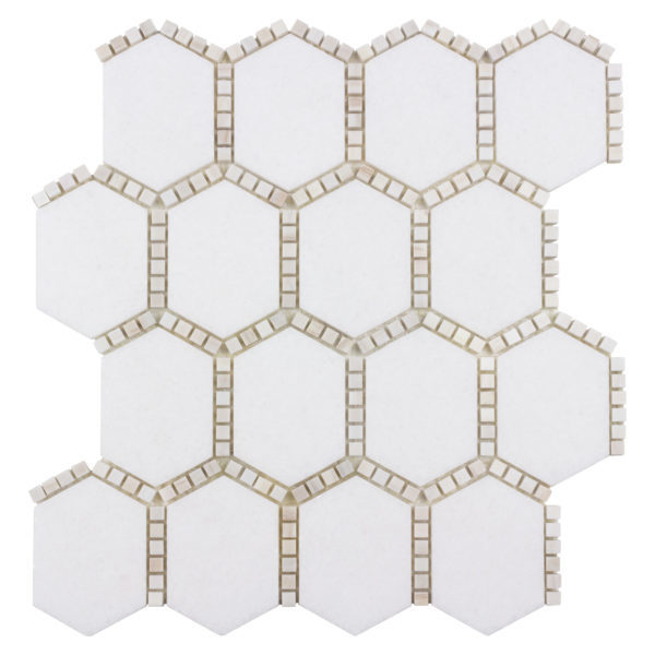 Jeweled Hex Pale Beige The Finish Line Anthology Tile - Image 3
