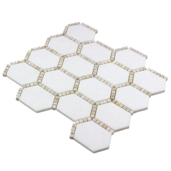 Jeweled Hex Pale Beige The Finish Line Anthology Tile - Image 4