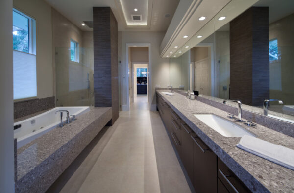 Alpina White Silestone Quartz Bathroom
