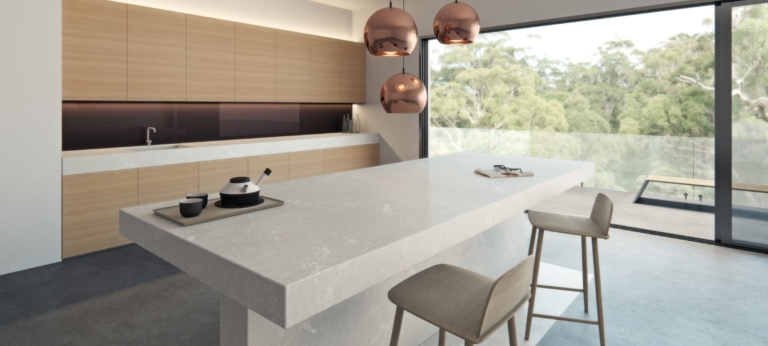 Alpine Mist Caesarstone Quartz Kitchen