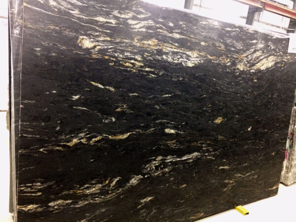 Black Cosmic Leather Finish Granite Slab