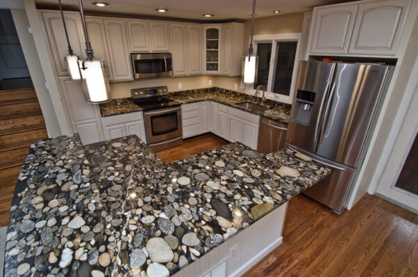 Black Mosaic Granite Kitchen