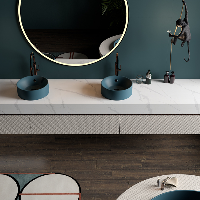 Calacatta Plata LG Viatera Quartz Bathroom