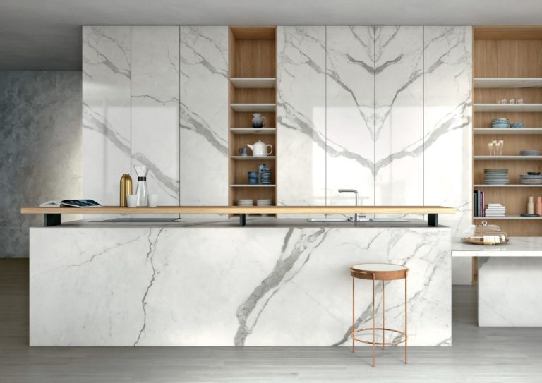 Classic Statuario Infinity Porcelain Kitchen