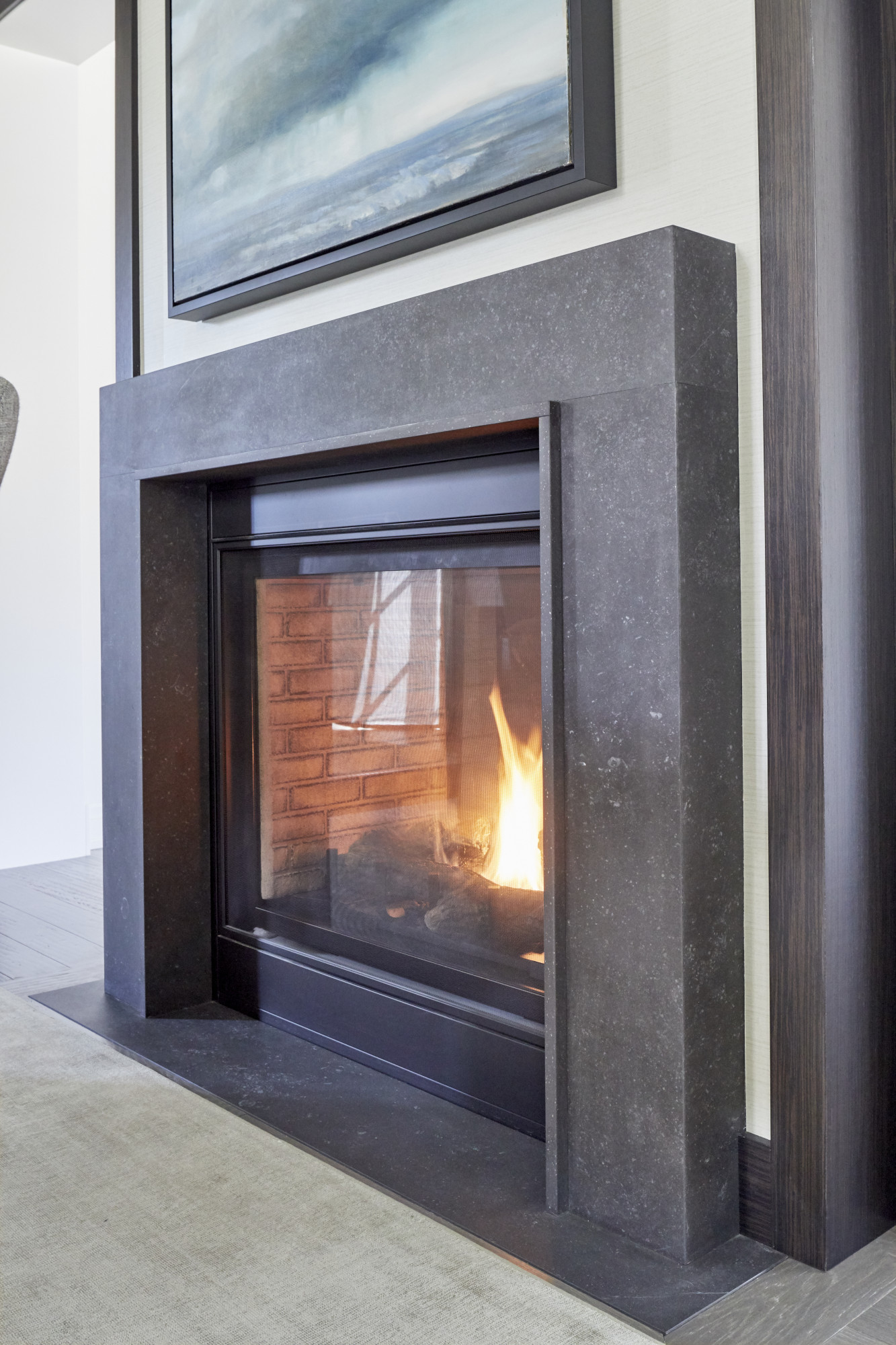 Dekton Fossil Fireplace Mantle