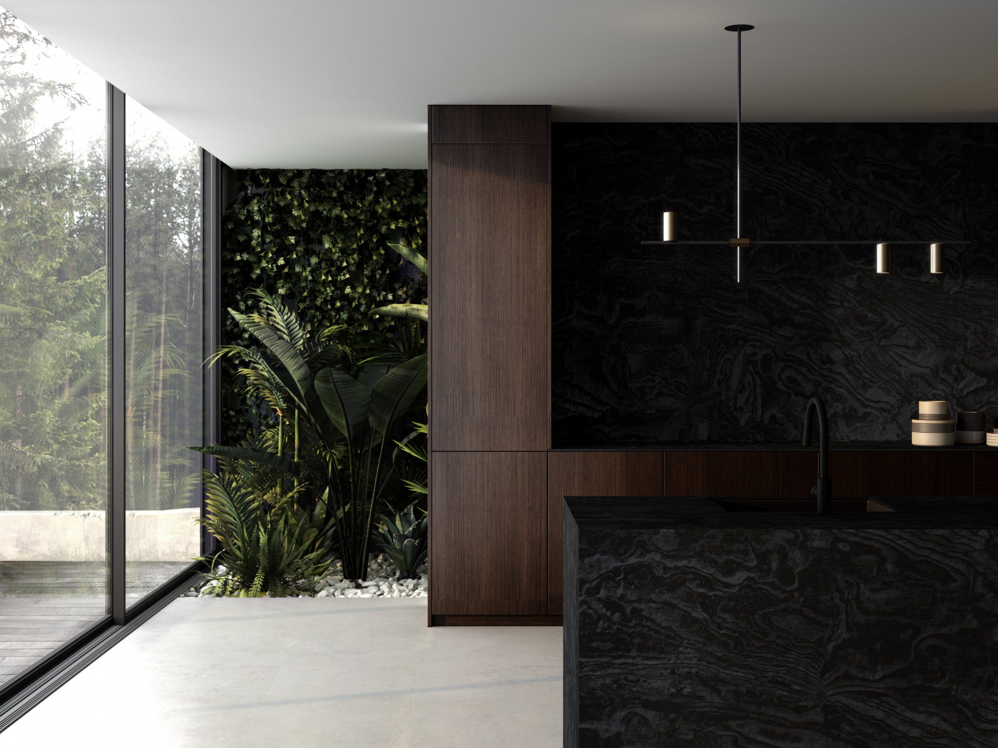 Dekton Liquid Embers Kitchen Island and Backsplash