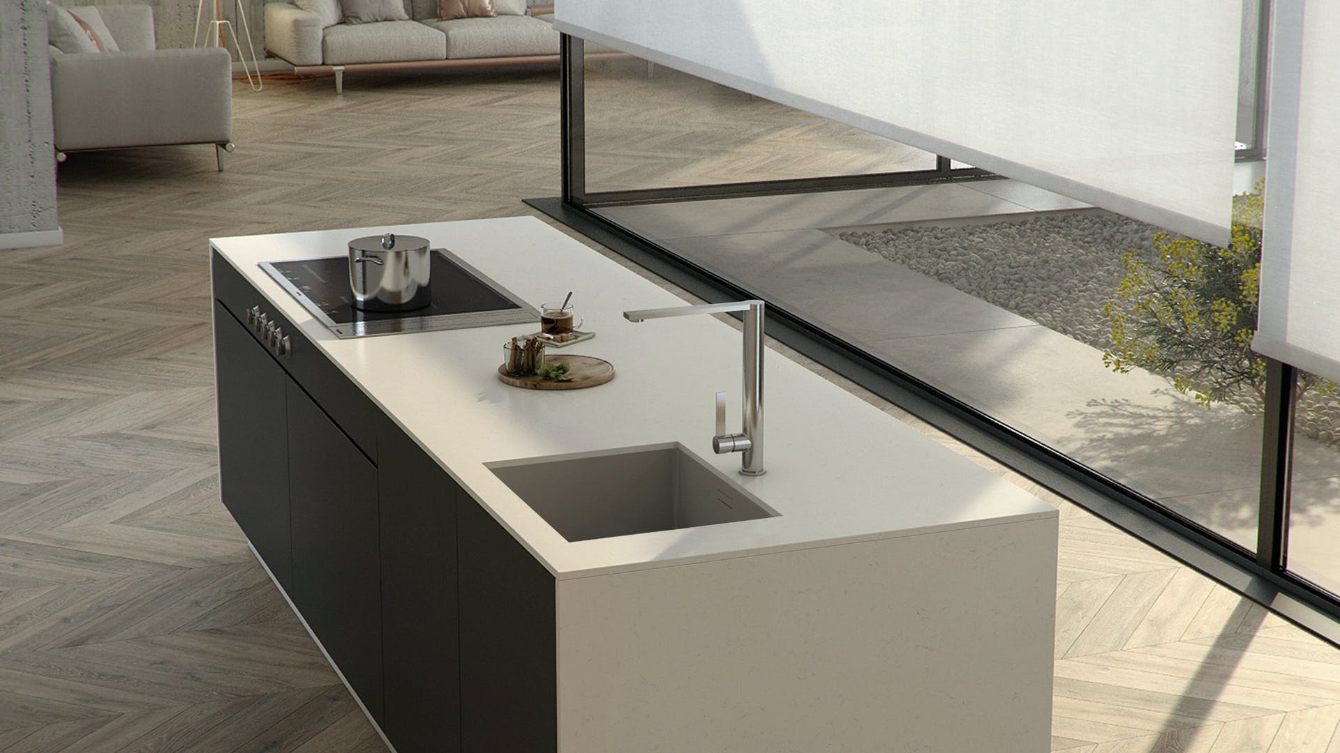 Miami Vena Silestone Quartz Kitchen1