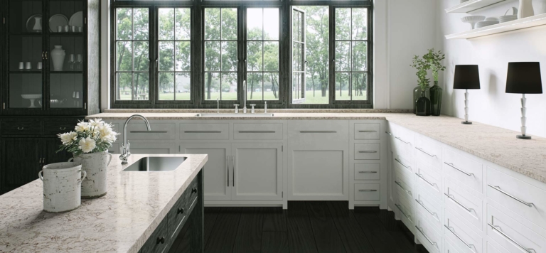 Moorland Fog Caesarstone Quartz Kitchen