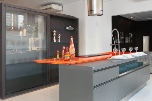 Orange Cool Silestone Quartz Kitchen